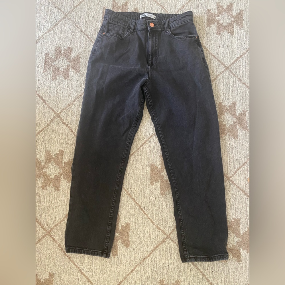 ZARA Black Straight-Leg Jeans
